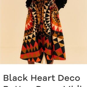 Geometric Patterned Skirt in Red and Black